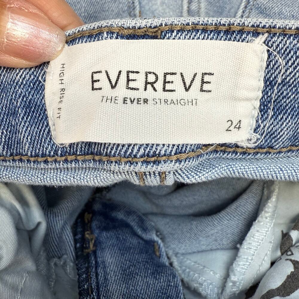 Evereve Jeans Women's 24 (0) Light Blue High Rise Fit Ever Straight Skinny Leg - Picture 5 of 14